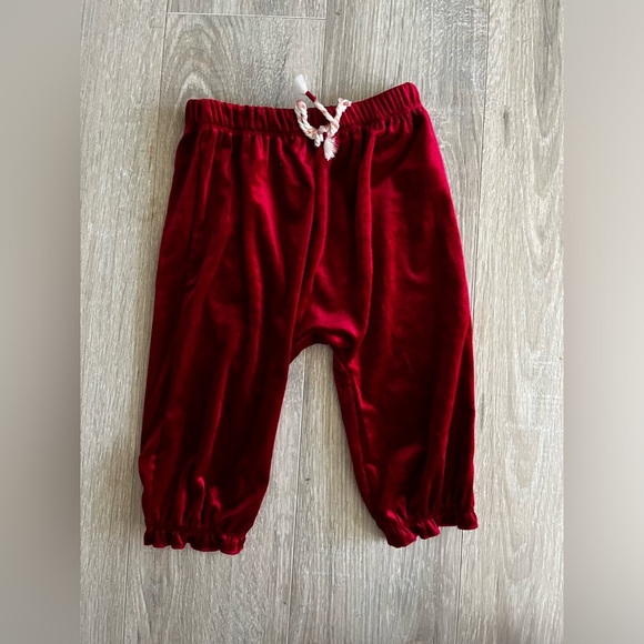 Peek Other - Peek Baby Red Velour Pants - Size 12-18 months